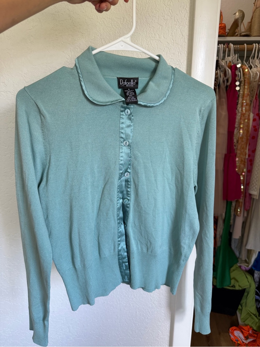Rafaella Seafoam Button-Front Knit Cardigan
